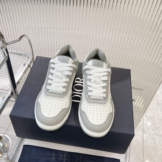 Christian Dior Premium Leather Color Block Casual Sneakers