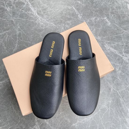 Miu Miu Suede Mule Slippers Comfortable Slip On Daily Footwear