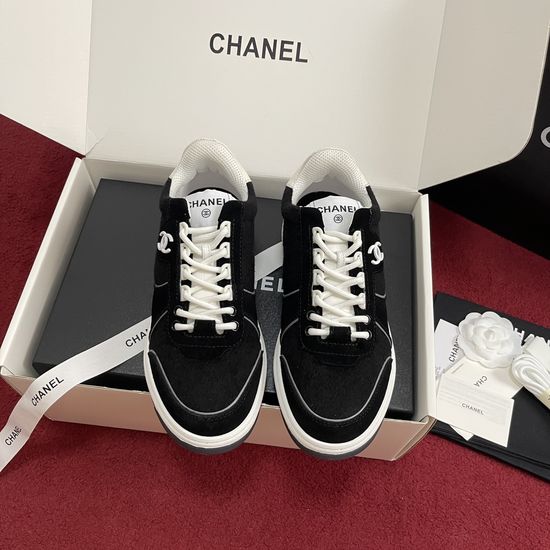 Chanel Tweed Colorblock Casual Sneakers Comfortable Fashion