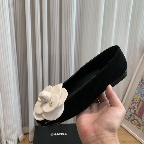 Chanel Elegant Camellia Decorated Low Heel Casual Flats