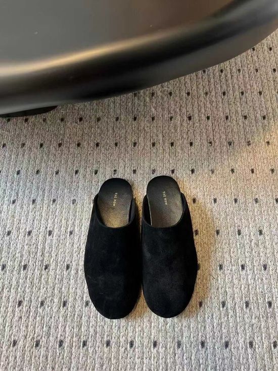 The Row Minimalist Pony Hair Covered Toe Slides