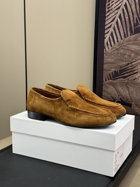 The Row Suede Loafers Retro Comfortable Versatile Daily Shoes