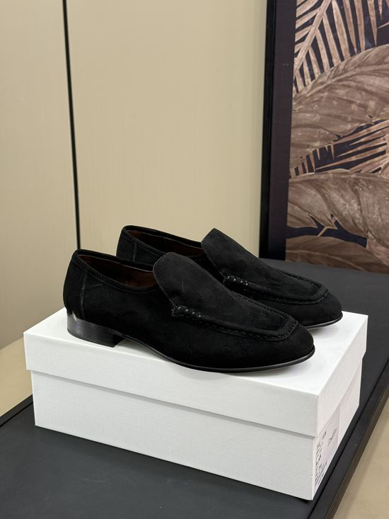 The Row Suede Loafers Retro Comfortable Versatile Daily Shoes