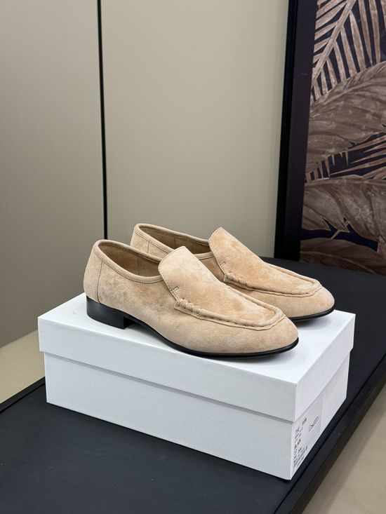 The Row Suede Loafers Retro Comfortable Versatile Daily Shoes