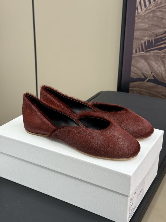 The Row Suede Hollow Out Flat Shoes with Elegant Texture