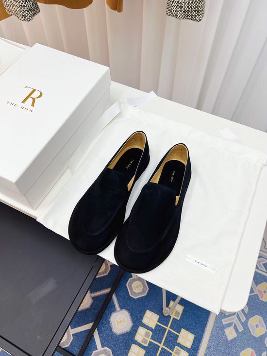 The Row Vintage Leather Loafers Soft Comfortable Casual Daily Shoes