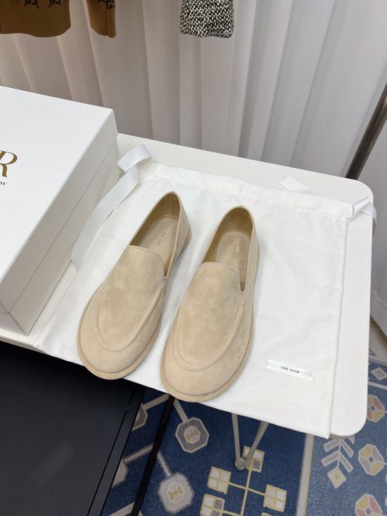 The Row Vintage Leather Loafers Soft Comfortable Casual Daily Shoes