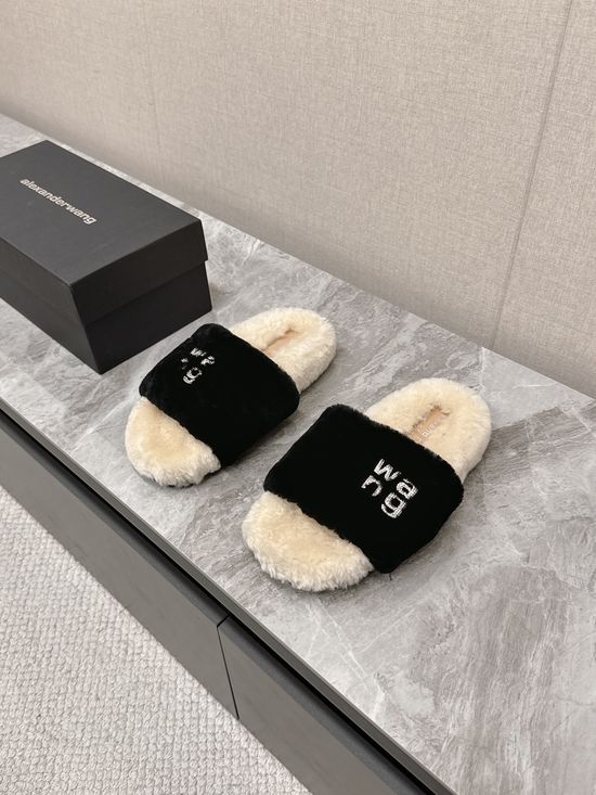 Alexander Wang Soft Wool Lined Non Slip Casual Warm Winter Slippers