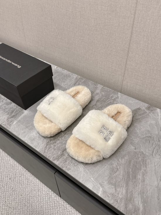 Alexander Wang Soft Wool Lined Non Slip Casual Warm Winter Slippers