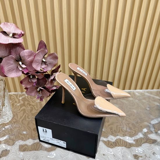Alaia Peep Toe High Heel Sandals Mesh Upper Sheepskin Lining