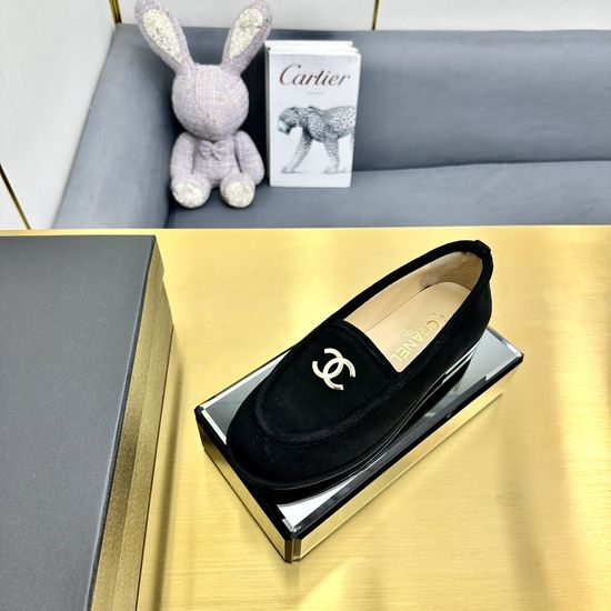 Chanel Comfortable Fuzzy Suede Casual Loafer Shoes