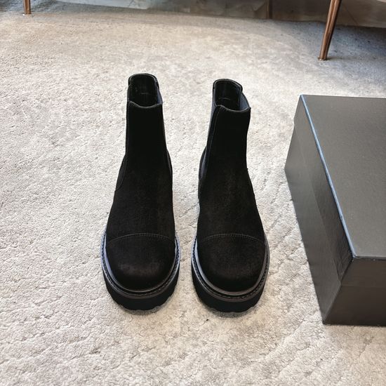 Chanel Casual Slip-on Platform Ankle Boots with Non-slip Sole
