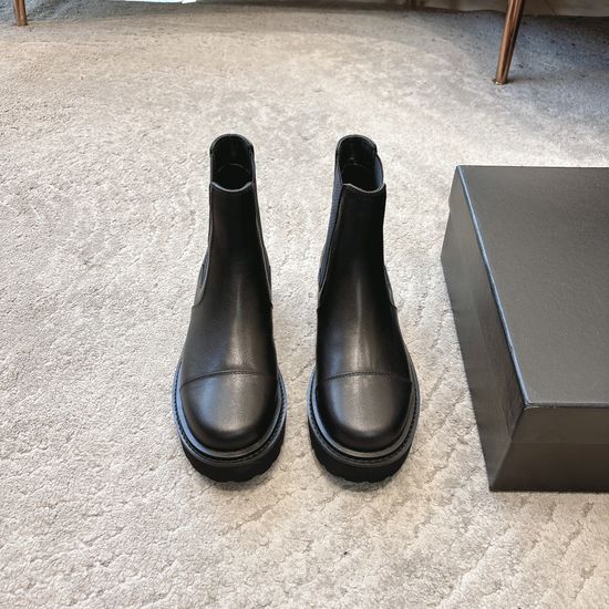 Chanel Casual Slip-on Platform Ankle Boots with Non-slip Sole