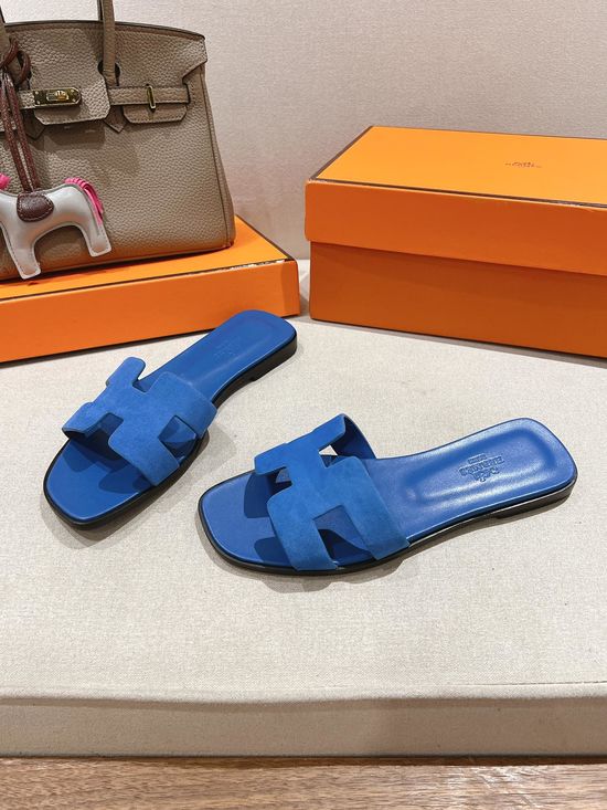 Hermes Calfskin Casual Slides Soft Comfortable Daily Wear Footwear