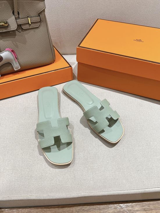 Hermes Calfskin Casual Slides Soft Comfortable Daily Wear Footwear