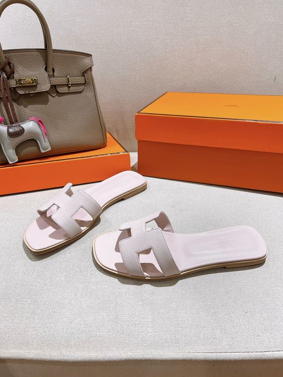 Hermes Calfskin Casual Slides Soft Comfortable Daily Wear Footwear