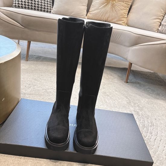 Chanel Comfortable Platform Ankle Boots with Elastic Opening