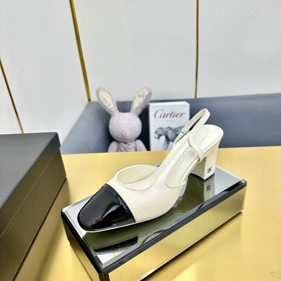 Chanel Classic Two Tone Slingback Comfortable Flat Shoes