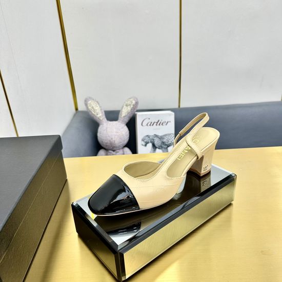 Chanel Classic Two Tone Slingback Comfortable Flat Shoes