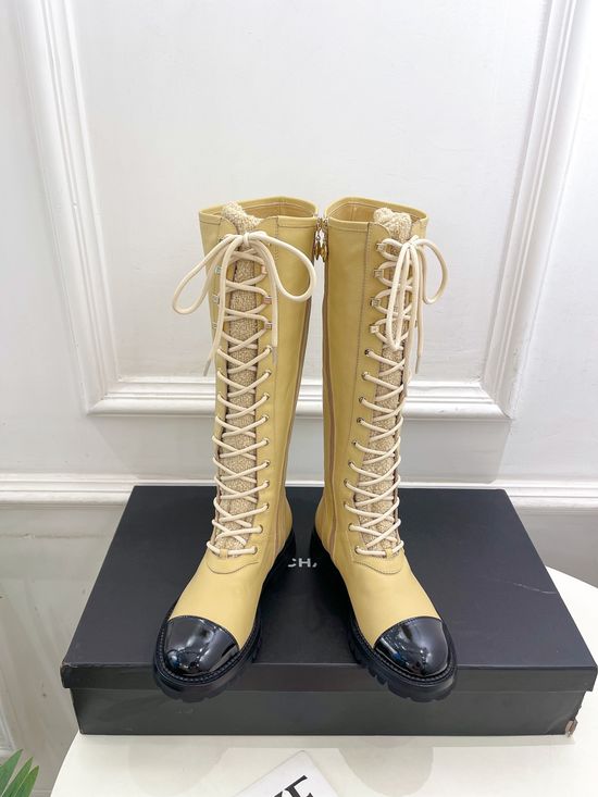 Chanel Elegant Knee-High Boots with Custom Molded Sole