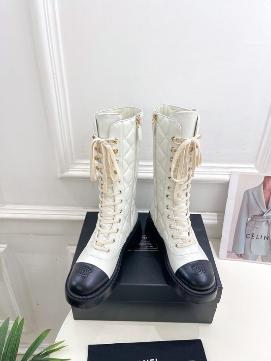 Chanel Chic Leather Ankle Boots with Logo Buckle Detail