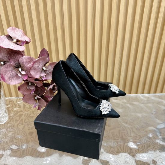 Giuseppe Zanotti Horsehair Diamond High Heels With Premium Leather Sole