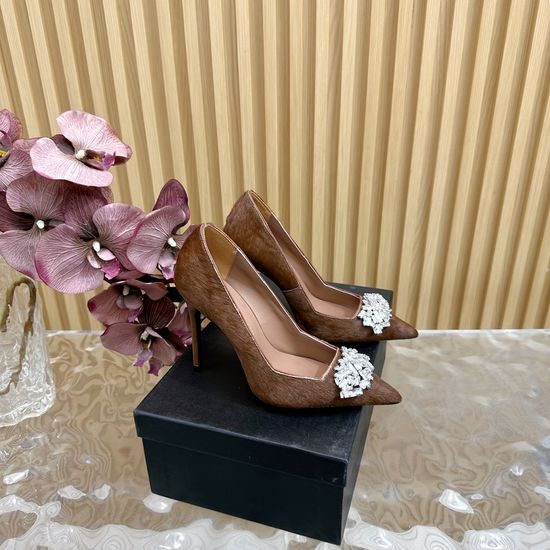 Giuseppe Zanotti Horsehair Diamond High Heels With Premium Leather Sole