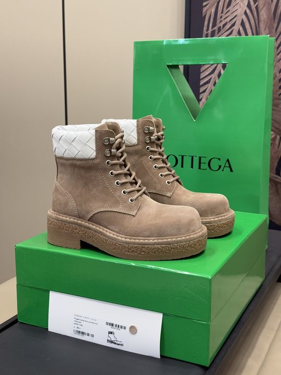 Bottega Veneta Suede Vintage Logo Detail Chunky Ankle Boots