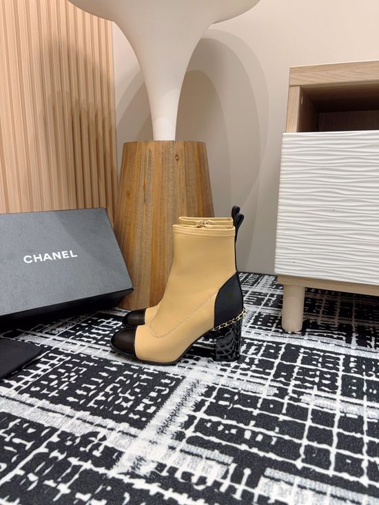 Chanel Chain Decor High Heel Ankle Knee High Boots