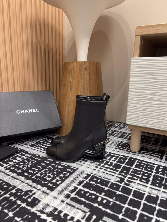 Chanel Chain Decor High Heel Ankle Knee High Boots