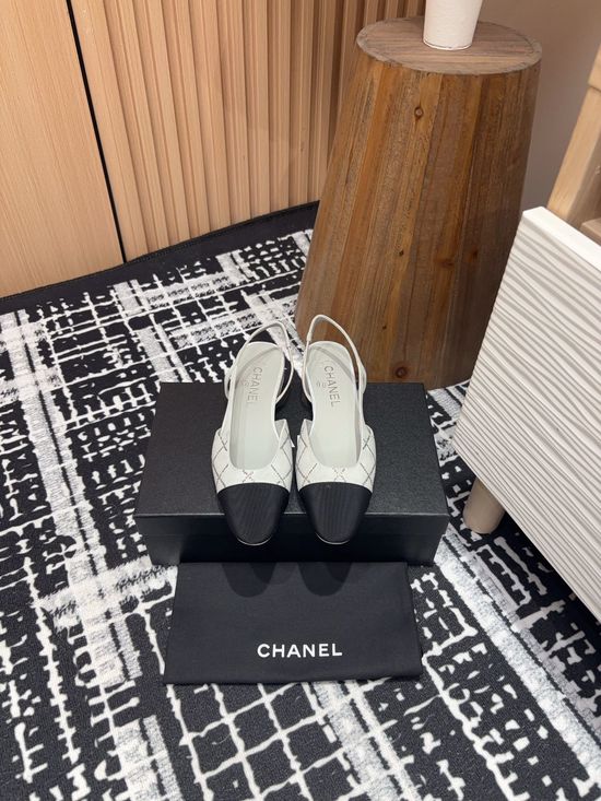 Chanel Rhinestone Suede Slingback Sandals with Leather Sole