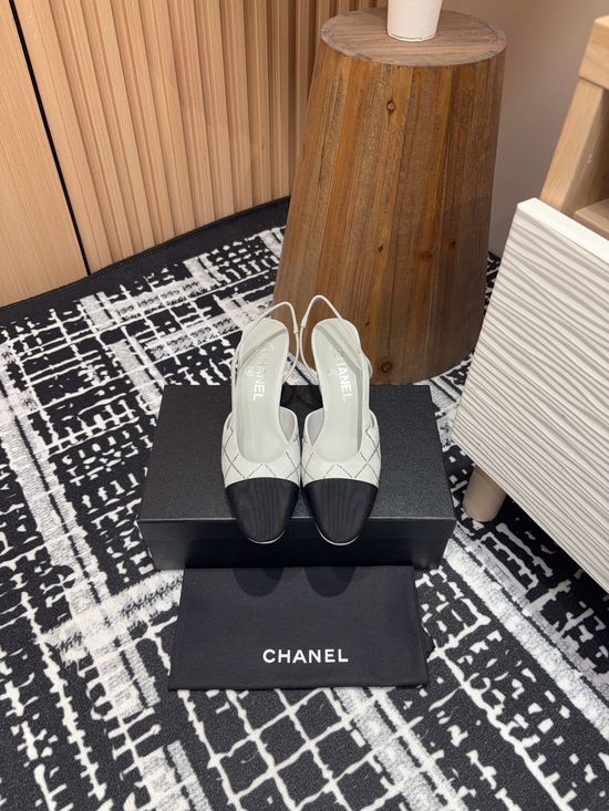 Chanel Rhinestone Suede Slingback Sandals with Leather Sole
