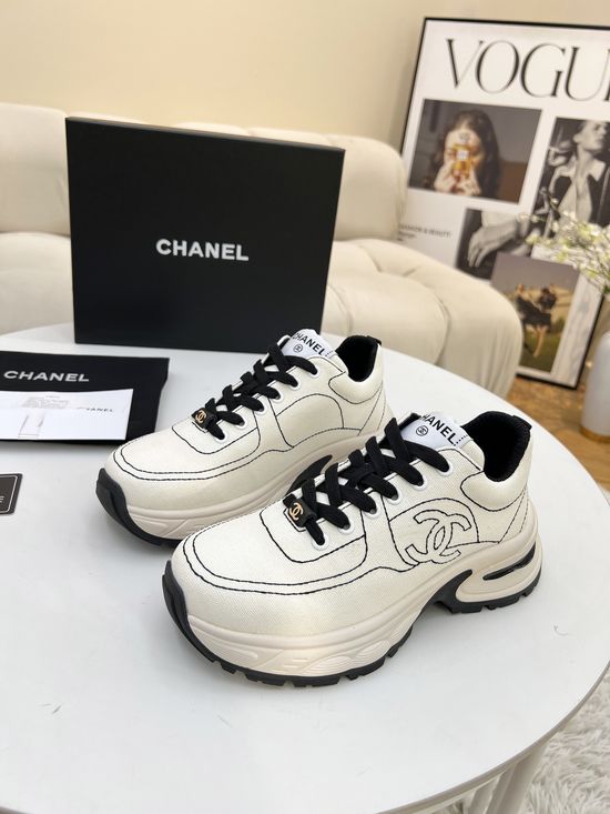 Chanel Breathable Canvas Versatile Comfortable All Occasion Sneakers