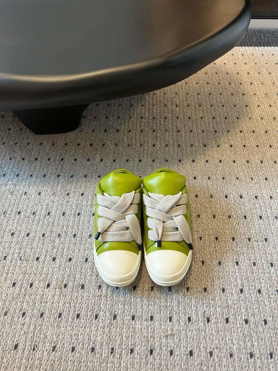 Rick Owens Lace-up Leather Casual Shoes With Non-slip Sole