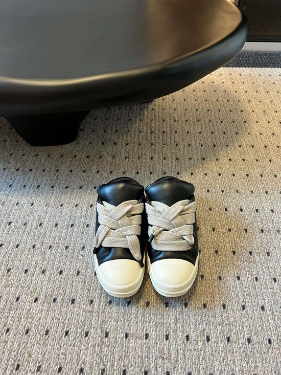 Rick Owens Lace-up Leather Casual Shoes With Non-slip Sole