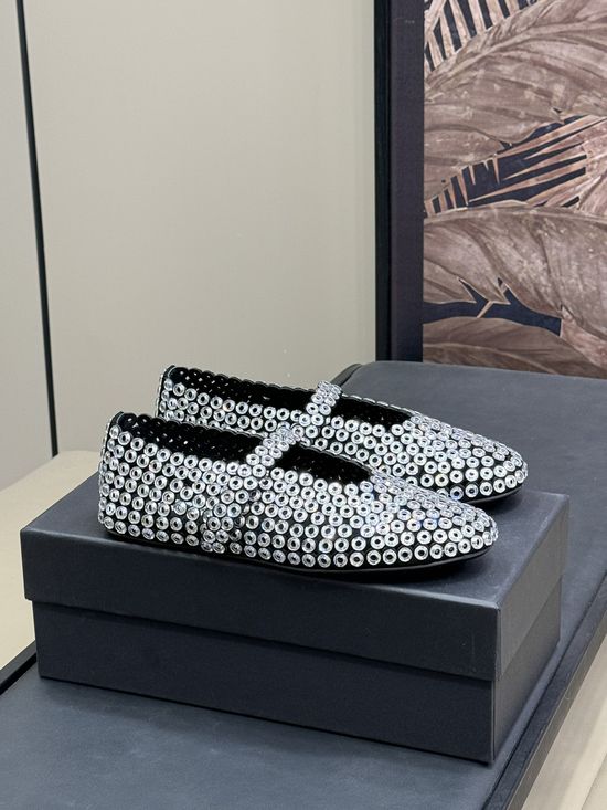 Alaia Rhinestone Decor Dress Shoes With Original Packaging