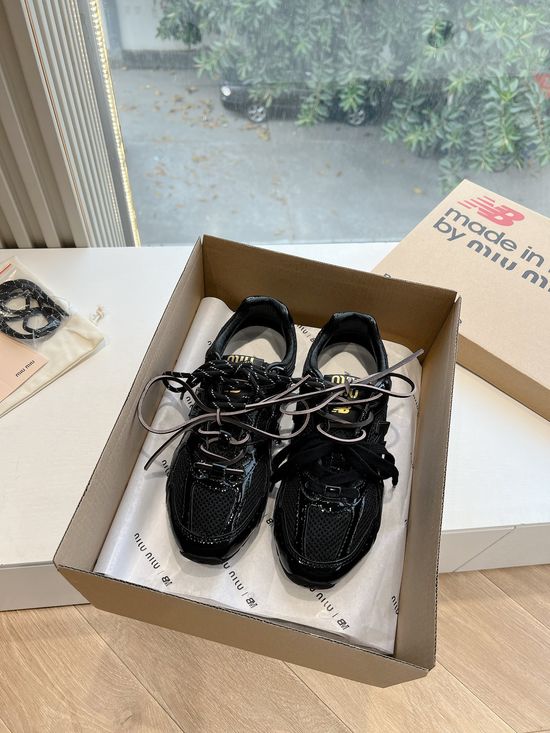 Miu Miu Mesh Panel Lace Up Comfortable Casual Sneakers