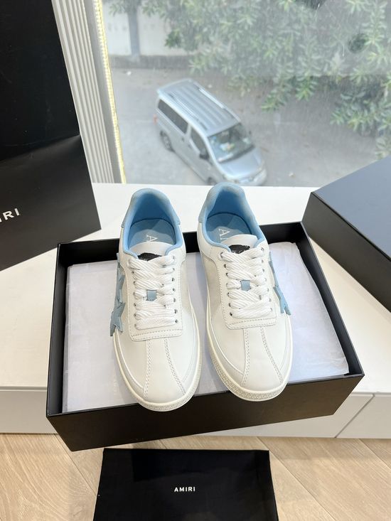 Amiri Genuine Leather Star Pattern Casual Comfort Sneakers