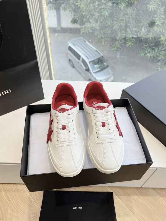 Amiri Genuine Leather Star Pattern Casual Comfort Sneakers