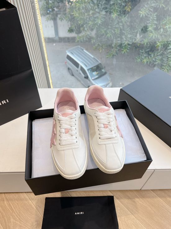 Amiri Genuine Leather Star Pattern Casual Comfort Sneakers
