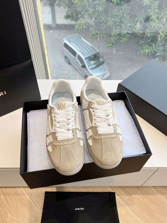 Amiri Genuine Leather Star Pattern Casual Comfort Sneakers