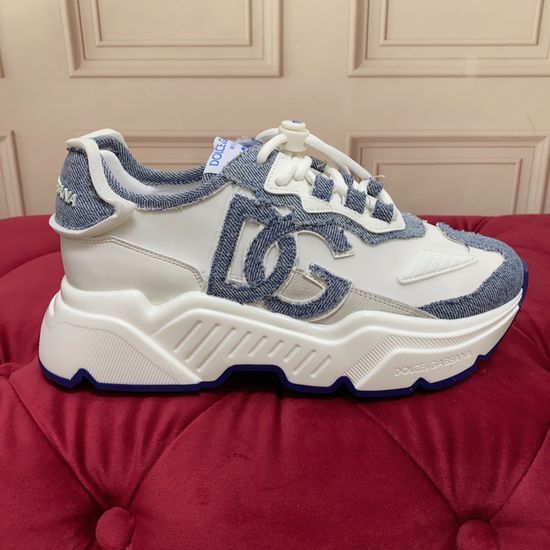 Dolce & Gabbana Premium Silk Cowhide Denim Classic Casual Shoes