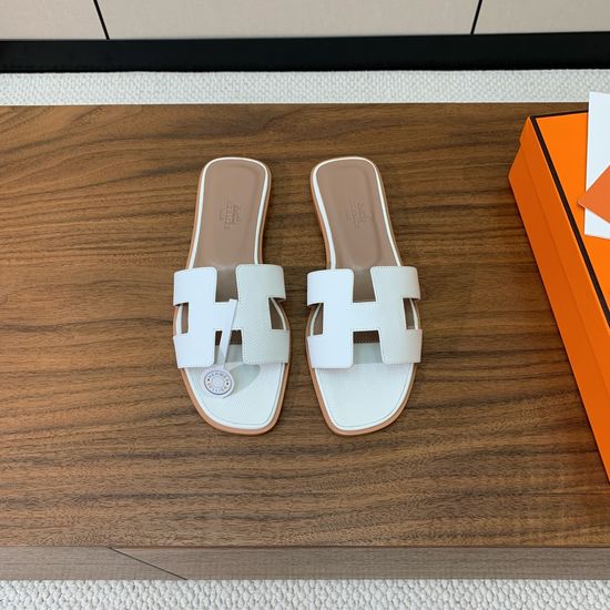 Hermes Flat Slide Sandals Epsom Leather Upper