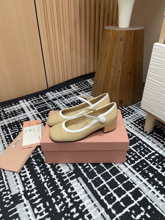 Miu Miu Color Block Patent Leather Mary Jane Pumps