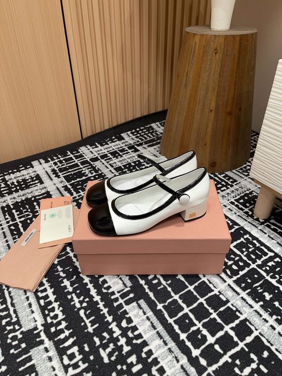 Miu Miu Color Block Patent Leather Mary Jane Pumps