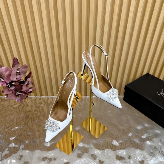 Giuseppe Zanotti Patent Leather Diamond High Heels With Leather Sole