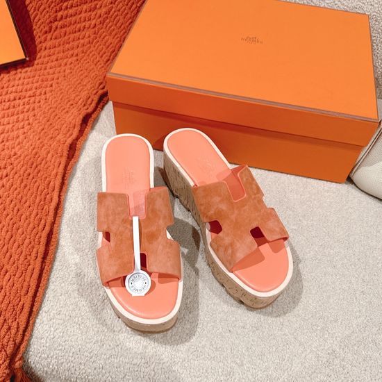 Hermes New Color Suede Accent Sandals Comfort Fit Premium Sole