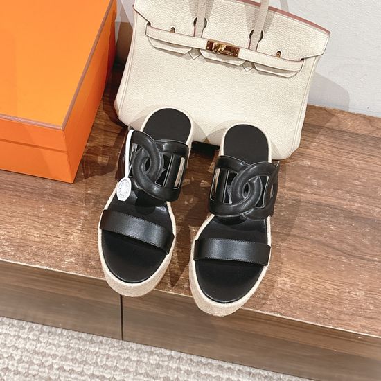 Hermes Handwoven Espadrille Sandals with Premium Leather Sole