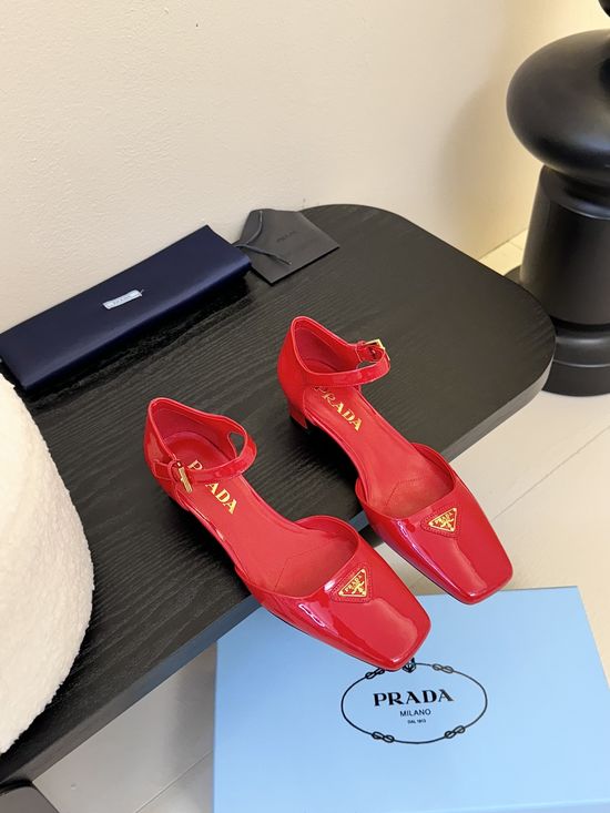 Prada Block Heel Square Toe Casual Shoes Comfortable Stylish Footwear