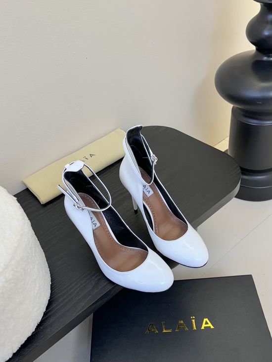 Alaia Peep Toe High Heel Single Shoes Elegant Classic Footwear